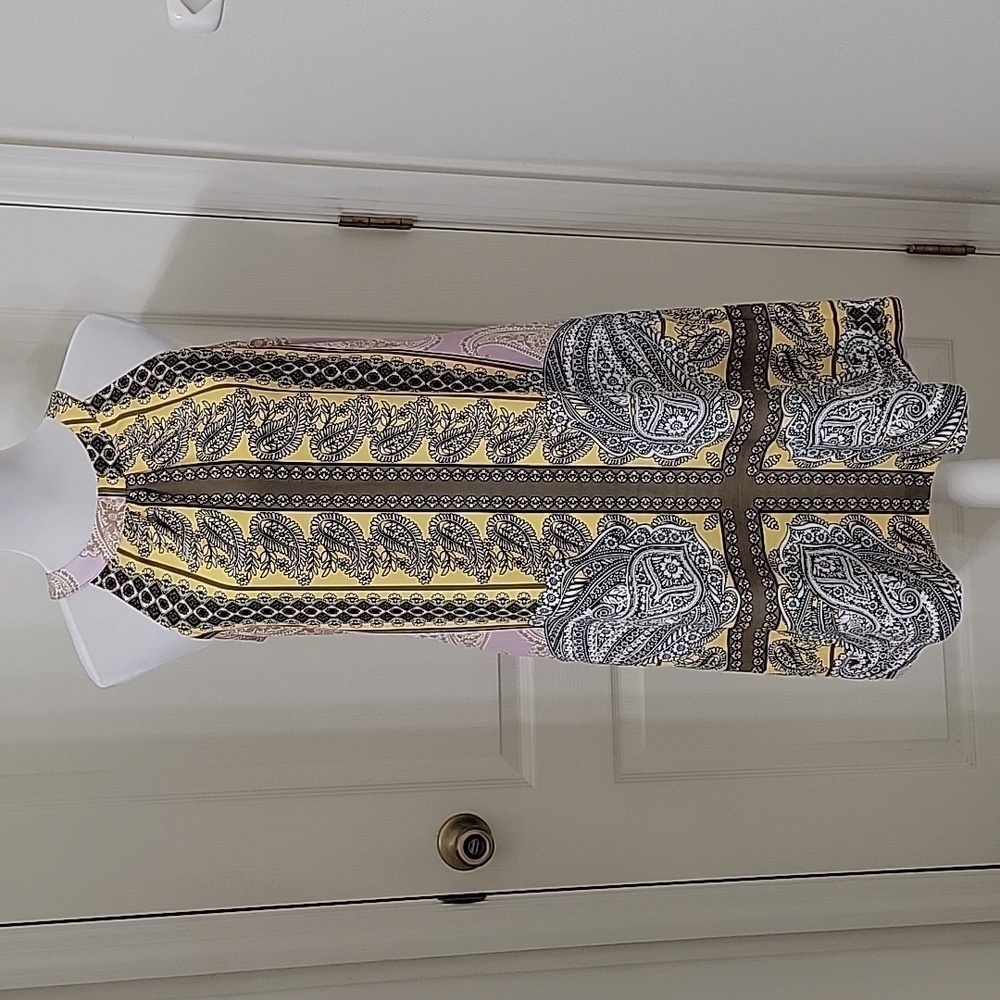 New York & Company Size M Sleeveless Lightweight Paisley A-Line Dress, EUC